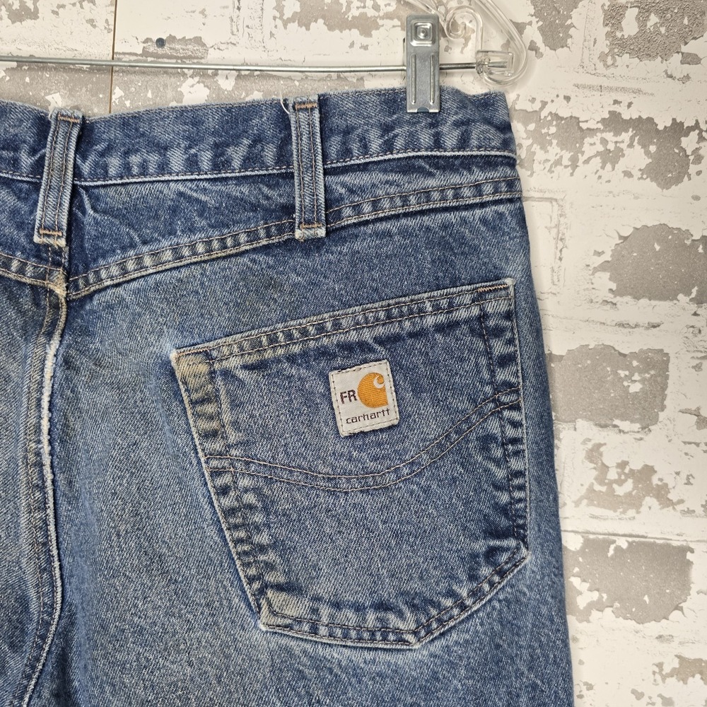 Carhartt FR Jeans Mens 36x31 Relaxed Straight Leg Flame Resistant Denim Workwear - Picture 5 of 9